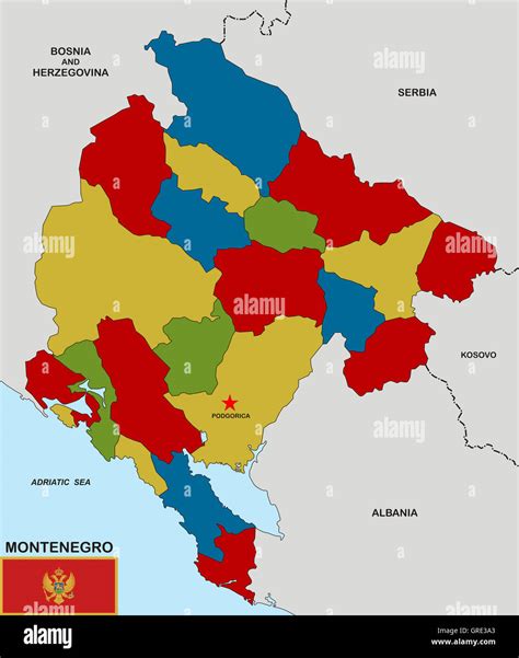 Large Detail Political Map Of Serbia And Montenegro With 3BB