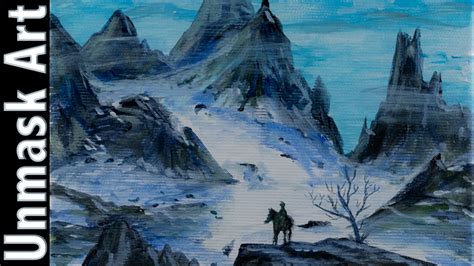 Snowy Mountains Acrylic Painting Time Lapse Youtube