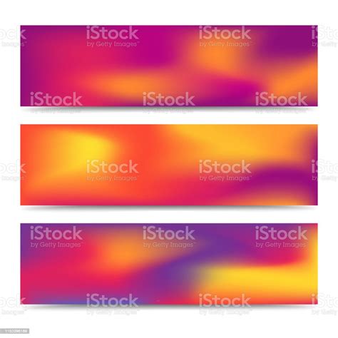 Smooth Abstract Blurred Gradient Banners Set Stock Illustration
