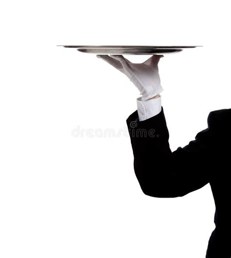 A Butler S Gloved Hand Holding A Silver Tray Stock Photo Image Of