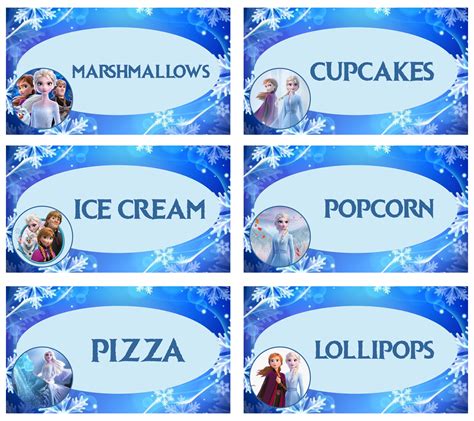 Frozen Party Food Labels Printable Frozen Birthday Party Food Th