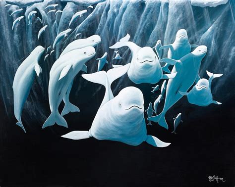 Curious Belugas Painting By Bob Patterson Fine Art America