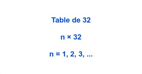 Table De 32 Tables De Multiplication