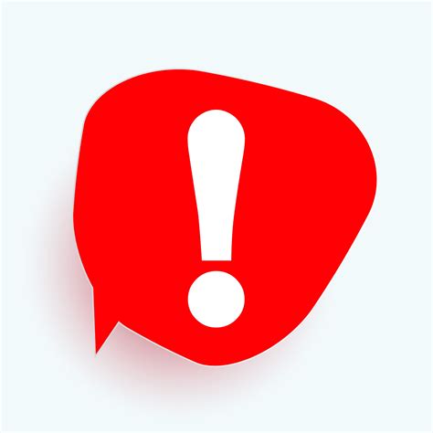 Red Attention Sign In Speech Bubble Exclamation Mark Icon Vector