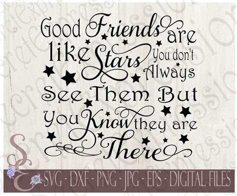 Need not be seen everyday. Good Friends are like Stars Svg Friendship Digital SVG ...