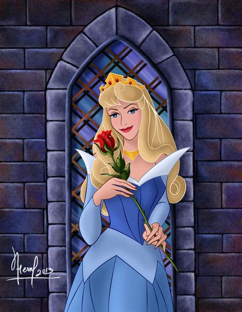 Aurora With A Rose By Fernl On Deviantart Disney Princess Art Aurora