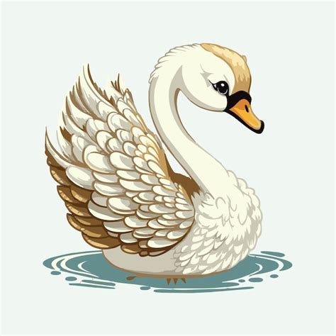 Premium Vector Vector Cute Swan Cartoon Style