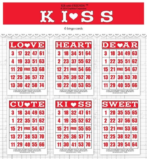 Digital Decorative Valentine Bingo Cards For Crafts Vintage Ephemera