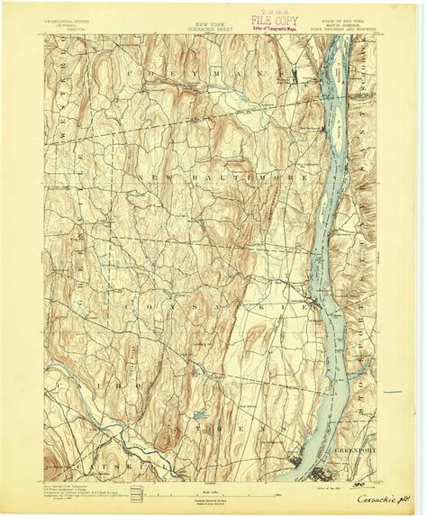 Coxsackie Ny 1893 1893 Usgs Old Topo Map 15x15 Ny Quad Old Maps