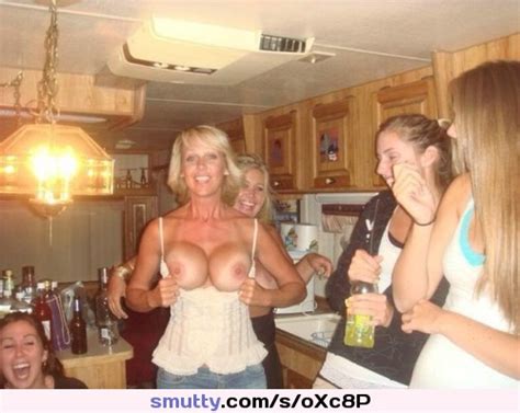 Blond Mom Showed Tits At The Party Amateur Milf Mom Wife Blonde Hot Nude Naked Sexy