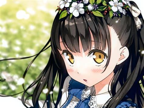 Wreath Of Flowers On Her Head Girl Anime Wallpapers And Images