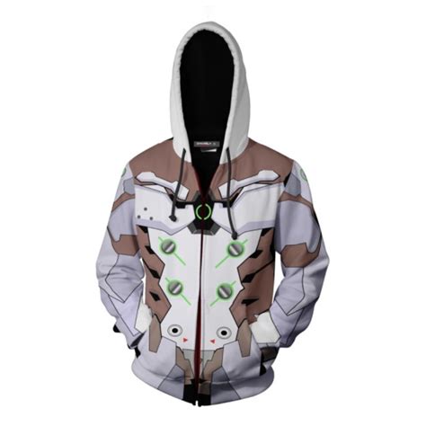 Overwatch Hoodie Genji Chrome Skin 3d Zip Up Hoodies Jacket Coat