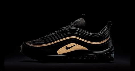 Nike Air Max 97 Black Reflective Gold Cool Sneakers