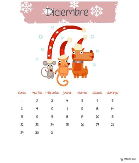 Pitis And Lilus Calendario Imprimiblemes De Diciembre Calendario