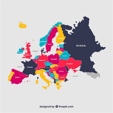 Free Colorful Map Of Europe Svg Dxf Eps Png Download Free Svg Cut