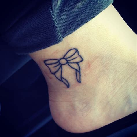 Maybe you would like to learn more about one of these? Bow tattoo. Ankle placement. Simple outline | Tattoo ...
