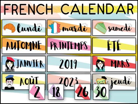 Clipart Names Of Months In French