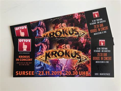 Krokus Tickets am 23.11.2019 in Sursee | Kaufen auf Ricardo