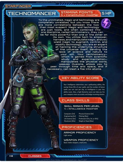 Technomancer Starfinder Roleplaying Game Cyberpunk Character Game