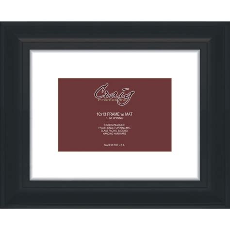 Craig Frames Upscale 10x13 2 Black Frame White Mat With Opening For