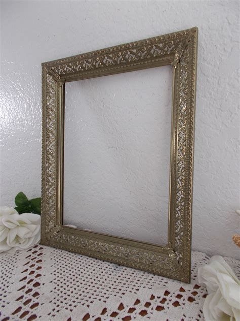 Vintage Ornate Gold Metal Picture Frame 8 X 10 Photo Etsy