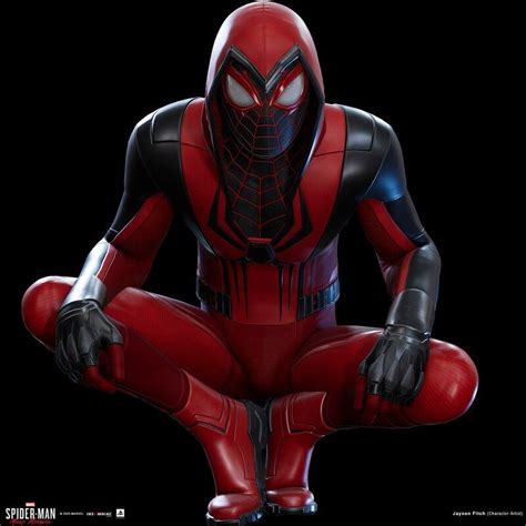 Artstation Spider Man Miles Morales Crimson Cowl Suit Jayson Fitch