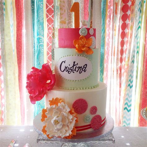 Coral Pink White Buttercream Wedding Cake Birthday Cake Peonies
