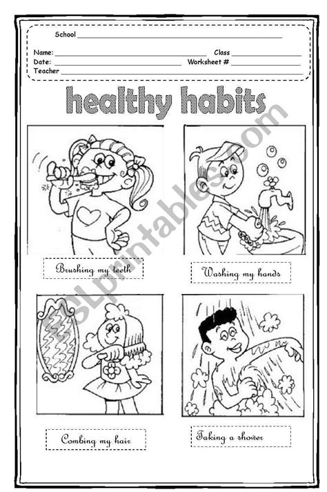 Healthy Habits Worksheets