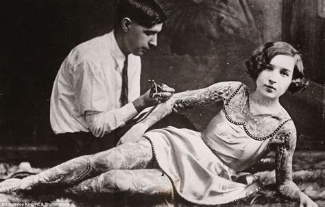 Vintage Photographs Reveal Tattoo Mad Men And Women With Inkings From HEAD TO TOE Daily Mail