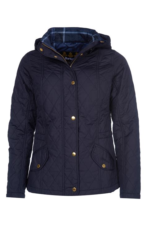 Barbour Millfire Hooded Quilted Jacket In Blue Lyst