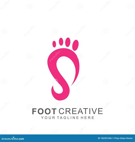 Foot Logo With Leaf Cartoon Vector 134455841