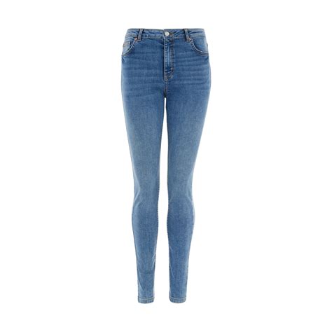 blauwe skinny jeans primark cares met hoge taille jeans voor dames dameskleding onze