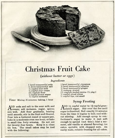 Vintage Christmas Fruit Cake Recipe The Old Design Shop