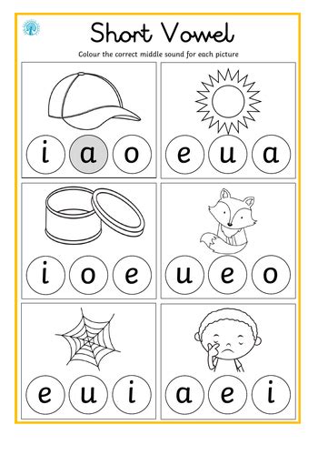 Find And Colour Short Vowel Sounds Teaching Resources