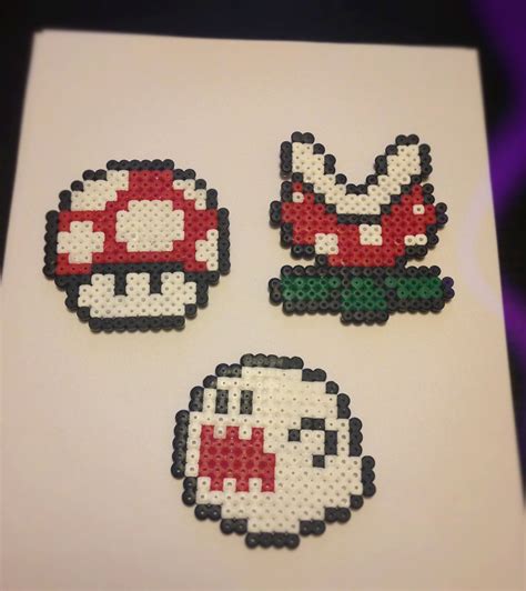 Hama Beads Seta Planta Y Fantasma De Mario Bros Hama Beads Hama