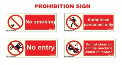 Night Glow Rigid Sheet Prohibition Signage Dimension X Inch Thickness Mm Rs