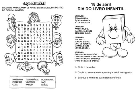 O dia mundial do livro e do direito de autor (também chamado de dia mundial do livro) é um evento comemorado todos os anos no dia 23 de abril, e organizado pela unesco para promover a o prazer da leitura, a publicação de livros e a protecção dos direitos autorais. DIA NACIONAL DO LIVRO INFANTIL - ATIVIDADES E DESENHOS ...