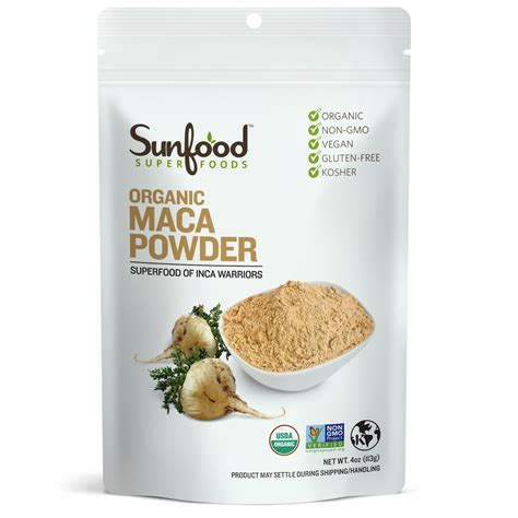 Black Maca Powder 4oz Bag 37 Servings Sunfood
