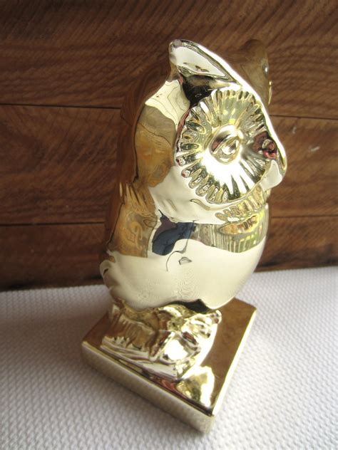 Vintage Golden Owl Trophy Statue
