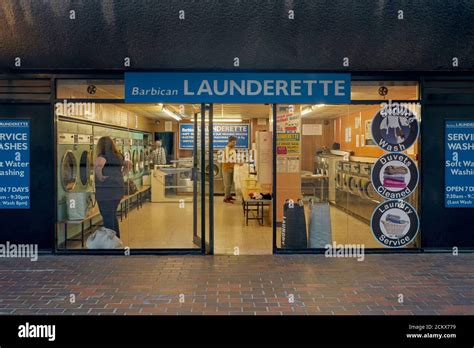 Laundrette In Barbican London Stock Photo Alamy