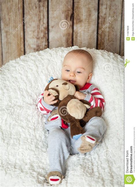 Cute 6 Months Baby Boy In A Monkey Costume Stock Image Image Of Cake Occasion 113679639