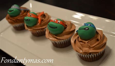 Fondant Y Más Cupcakes De Las Tortugas Ninja Para Un Sexto Cumpleaños
