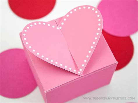 Vintage Heart Favor Box Diy Printable Valentines Day T Box On