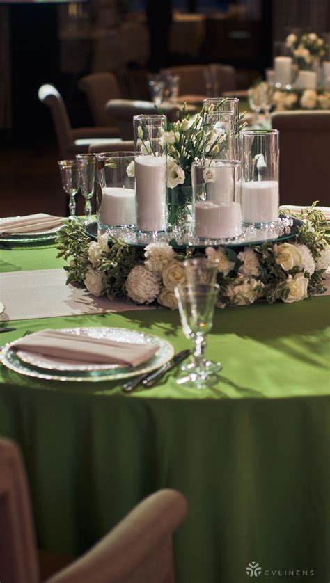 Satin 120 Round Tablecloth Apple Green Green Themed Wedding 120