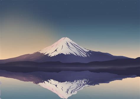 Mt Fuji Painted In Procreate Hd Wallpaper