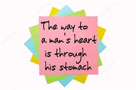 Proverb The Way To A Man S Heart Is Through His Stomach Stock
