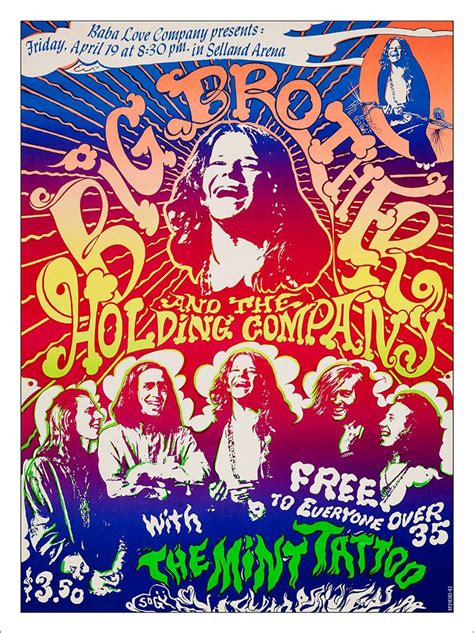 Janis Joplin Psychedelic Concert Poster Art Print £799 Framed