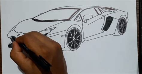 Araba 41 ucretsiz boyama resimleri. Lamborghini Aventador Karakalem Araba çizimleri - WRHS