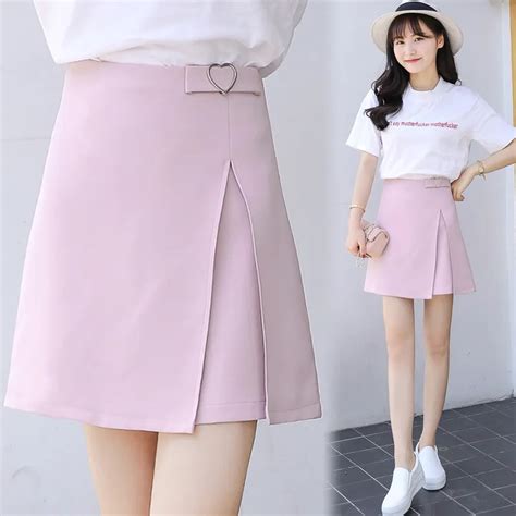 2017 new summer skirt waist irregular split culottes anti a word female bag hip in skirts from