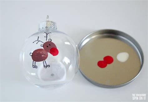 Adorable Fingerprint Reindeer Ornament To Make With Your Child